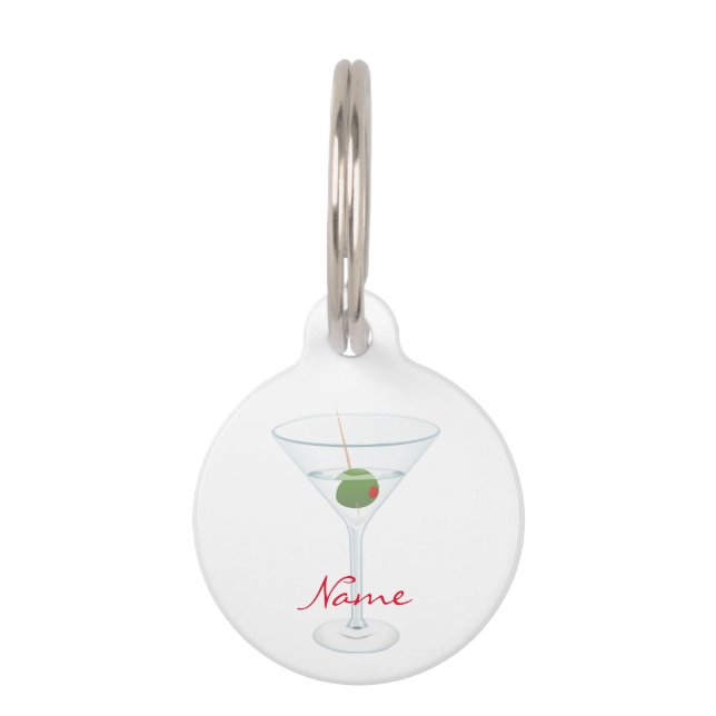 Médaillon Pour Animaux Martini à l'olive sale Thunder_Cove (Dos)