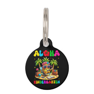 Médaillon Pour Animaux Maternelle Aloha Ananas Hawaï Rentrée Scolaire