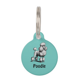 Médaillon Pour Animaux Médaille de chien caniche personnalisée ronde