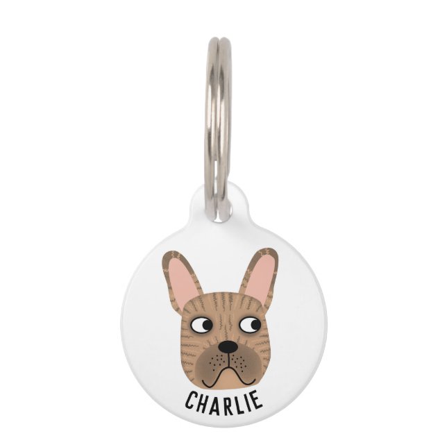 Médaillon Pour Animaux Médaille d'identification pour chien Bouledogue Fr (Devant)