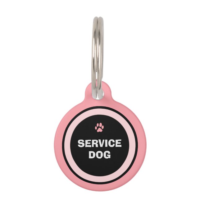 Médaillon Pour Animaux Médaille d'identification pour chien - Rose et noi (Devant)