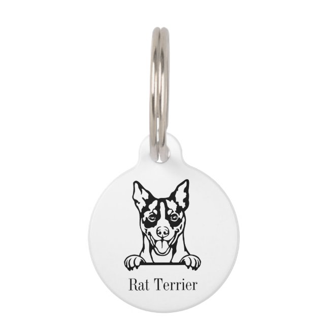Médaillon Pour Animaux Médaille personnalisée pour chien Rat Terrier (Devant)