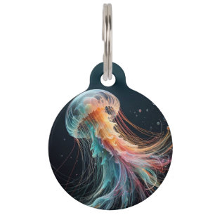 Médaillon Pour Animaux méduse marine/plage/côtière