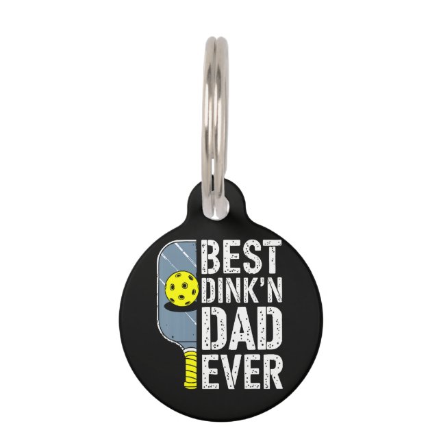 Médaillon Pour Animaux Meilleur Papa Dink'N Ever Pickleball (Devant)