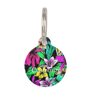 Médaillon Pour Animaux Mélange de fleurs tropicales Thunder_Cove