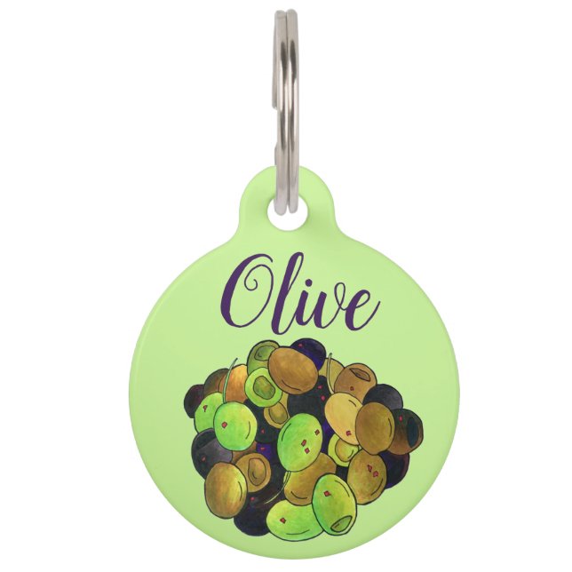 Médaillon Pour Animaux Mélange d'olives méditerranéennes Cuisine grecque  (Devant)