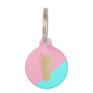 Médaillon Pour Animaux menthe élégante de rose d'ananas de parties