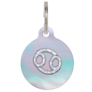 Médaillon Pour Animaux Mère de style Pearl Cancer Symbole Astrologie