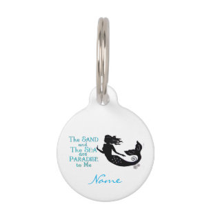 Médaillon Pour Animaux Mermaid de plage de sable et de mer Thunder_Cove