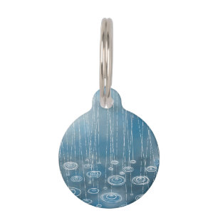 Médaillon Pour Animaux Météo Bleu pluvieux