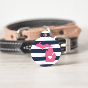Médaillon Pour Animaux Michigan Heart