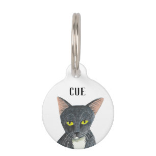 Médaillon Pour Animaux Mignon Chat Noir Personnalisé Étiquette d'Identifi