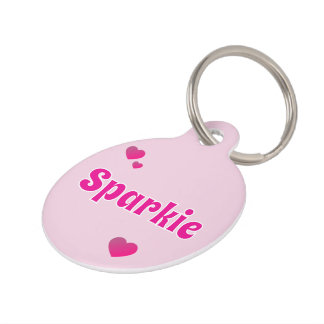 Médaillon Pour Animaux Mignon Personnalisable Rose Animaux de compagnie C