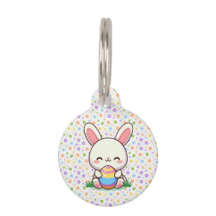 Médaillon Pour Animaux Mignonne lapin de printemps/Pâques avec oeuf