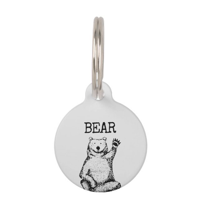 Médaillon Pour Animaux Mignonne ours drôle (Devant)
