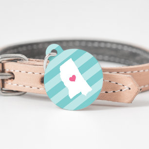 Médaillon Pour Animaux Mississippi Heart