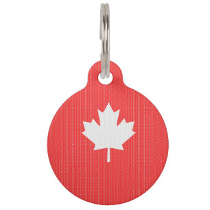 Médaillon Pour Animaux Modèle Knit Maple Leaf Tricot Motif