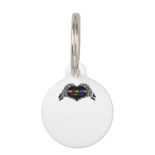 Médaillon Pour Animaux Mois Skeleton Heart Hands LGBTQIA