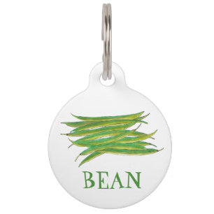 Médaillon Pour Animaux Mon nom est Haricot Verts Haricots French Vegetabl