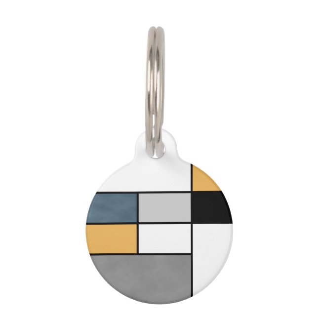 Médaillon Pour Animaux Mondrian inspiré (Devant)