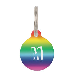 Médaillon Pour Animaux Monogram rainbow name contact info chien chat