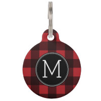 Monogramme de Motif de buffle rouge et noir rustiq