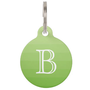 Médaillon Pour Animaux Monogramme des tons verts initial
