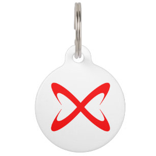 Médaillon Pour Animaux Monogramme X Lettre Rouge Élégant