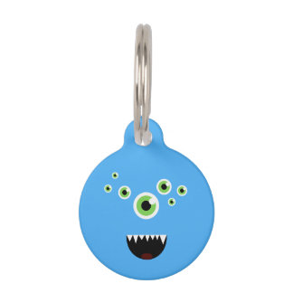Médaillon Pour Animaux Monstre bleu mignon fou drôle unique
