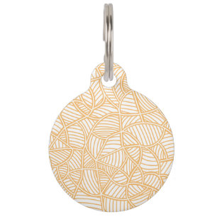 Médaillon Pour Animaux Mosaïque feuille aléatoire pâle orange