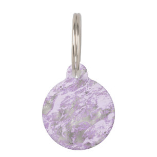 Médaillon Pour Animaux Motif Abstrait Chic Gris Violet Élégant