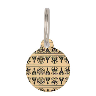Médaillon Pour Animaux Motif arabe grec méditerranéen marron