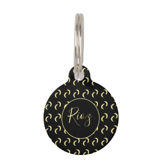 Médaillon Pour Animaux Motif Banane Nom Noir 