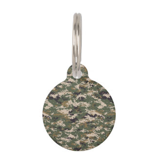 Médaillon Pour Animaux Motif de camouflage numérique vert