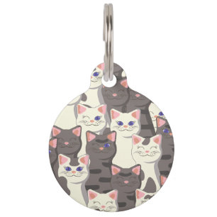 Médaillon Pour Animaux Motif de chats blancs et gris