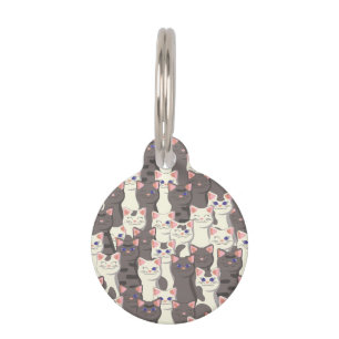 Médaillon Pour Animaux Motif de chats blancs et gris