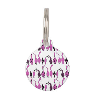 Médaillon Pour Animaux Motif de chats violets