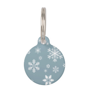 Médaillon Pour Animaux Motif de flocon de neige, flocons blancs, neige, g