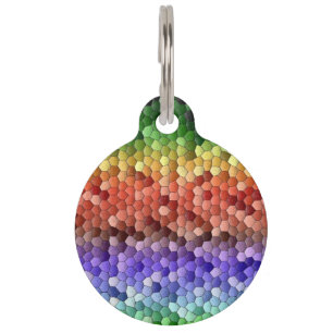 Médaillon Pour Animaux Motif de mosaïque arc-en-ciel