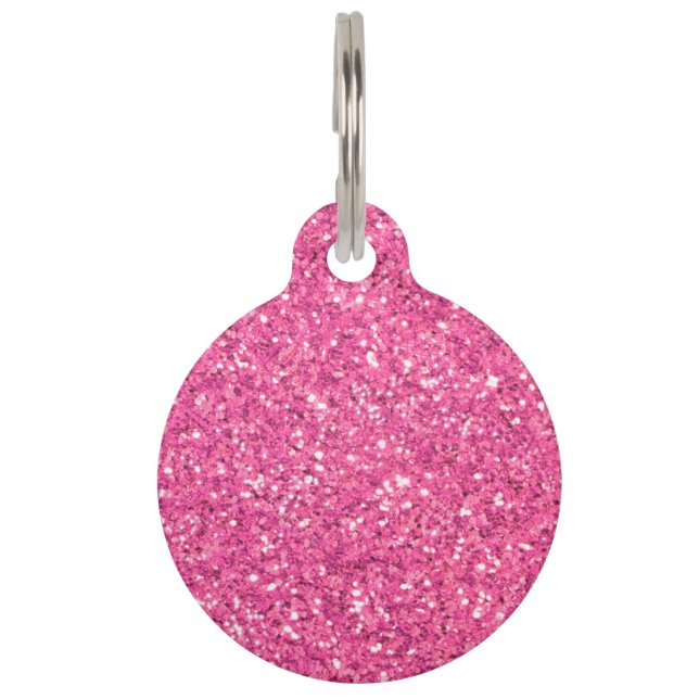 Médaillon Pour Animaux Motif de parties scintillant rose étincelant (Devant)