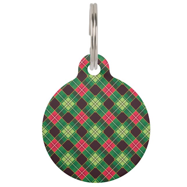 Médaillon Pour Animaux Motif en tissu de tatan Black Watch (Devant)