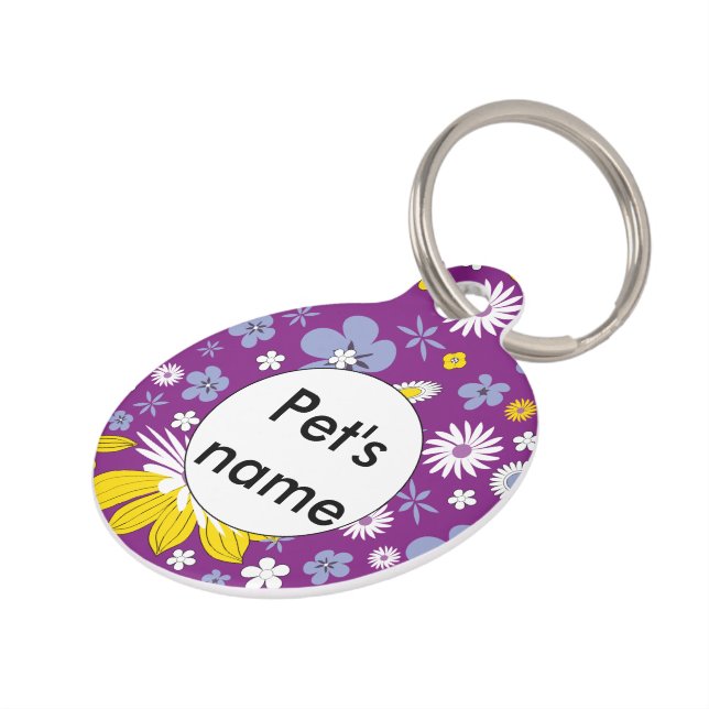 Médaillon Pour Animaux Motif floral sans couture (Côté )