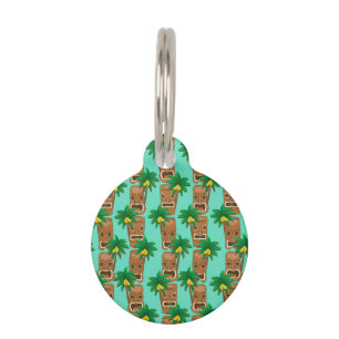 Médaillon Pour Animaux Motif hawaïen de répétition de Tiki