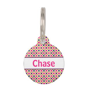 Médaillon Pour Animaux Motif Quatrefoil Or Rose Multicolor