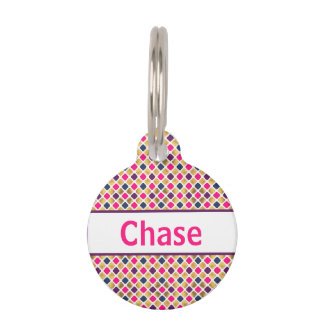 Médaillon Pour Animaux Motif Quatrefoil Or Rose Multicolor