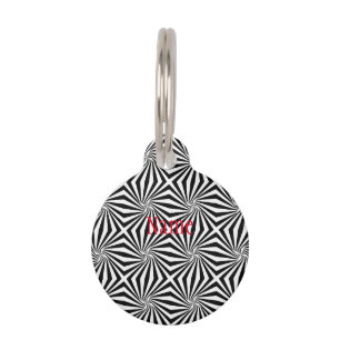 Médaillon Pour Animaux Motif rayonnant noir blanc Thunder_Cove