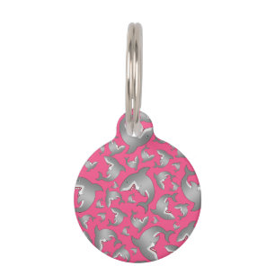 Médaillon Pour Animaux Motif rose de requin