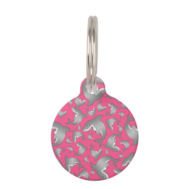 Médaillon Pour Animaux Motif rose de requin (Devant)