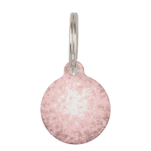 Médaillon Pour Animaux motif rose girly sophistiqué élégant d'or