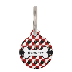 Médaillon Pour Animaux Motif rouge et noir de poulet de coq